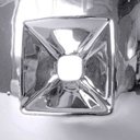 Ver imagem 6 de Abajur Oka 51cm Base Ceramica Cromada E27 Max 40W Cúpula Tecido Cromado