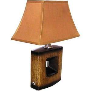 Abajur Oka 51cm Base Ceramica Marron E27 Max 40W Cúpula Tecido Marron