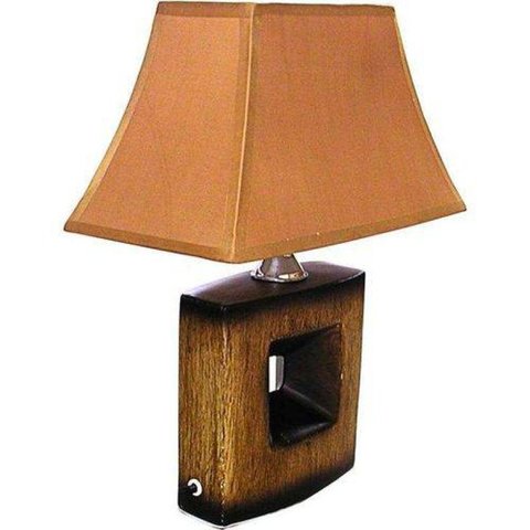 Abajur Oka 51cm Base Ceramica Marron E27 Max 40W Cúpula Tecido Marron