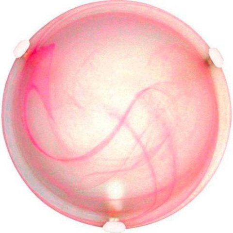 Plafon Murano Vidro 30cm 2 Lâmpadas E-27 Max 60W Cor Rosa com Garra Branca