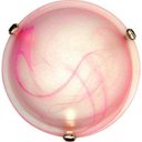 Ver imagem 1 de Plafon Murano Vidro 30cm 2 Lâmpadas E-27 Max 60W Cor Rosa com Garra Dourada