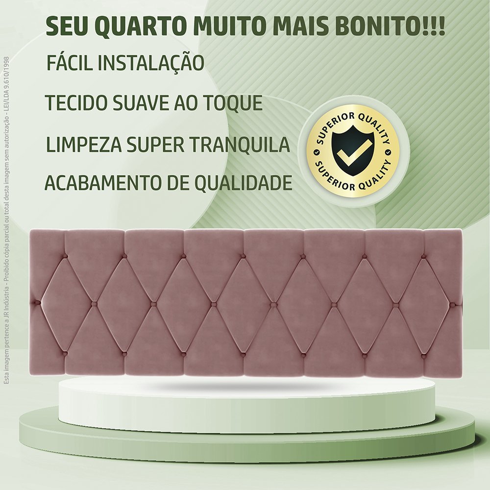 Cabeceira Leticia de Cama Box Queen 1,60:rose - 7