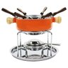 Conjunto Aparelho Para Fondue Aço Inox Colorido - Laranja - 1