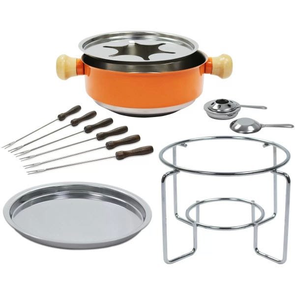 Conjunto Aparelho Para Fondue Aço Inox Colorido - Laranja - 2