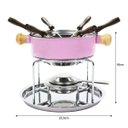 Ver imagem 4 de Conjunto Aparelho Para Fondue Aço Inox Colorido - Rosa