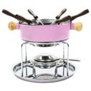 Ver imagem 1 de Conjunto Aparelho Para Fondue Aço Inox Colorido - Rosa
