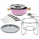Ver imagem 2 de Conjunto Aparelho Para Fondue Aço Inox Colorido - Rosa