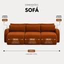Ver imagem 4 de Sofá Retrátil 6 Lugares Veludo Apolo 3,30 Mts Cobre
