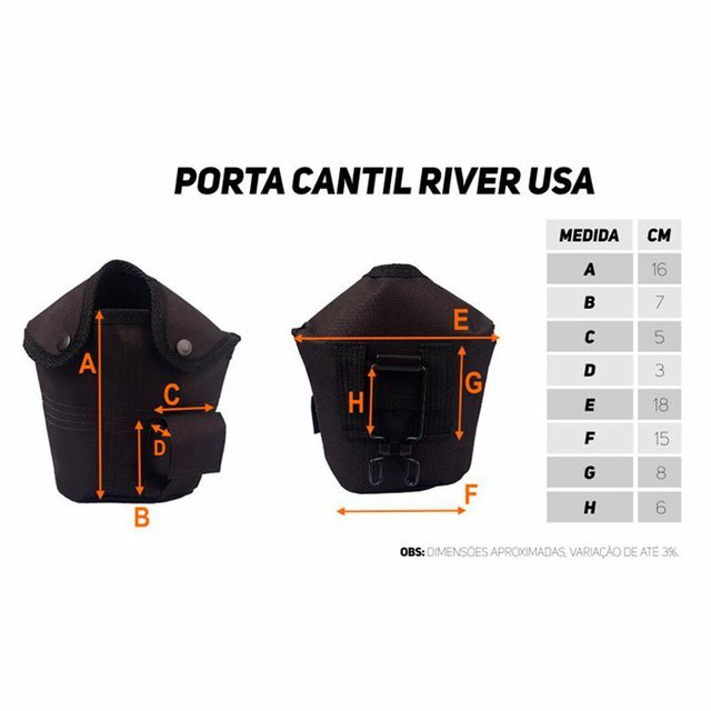 Porta Cantil River USA COM Presilha Preto - 5