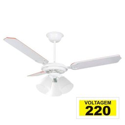 Ventilador de Teto Il-39 3 Tulipas E-27 3 Pás Reversíveis (Branco / Mogno) 220V Branco - 4