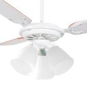 Ver imagem 3 de Ventilador de Teto Il-39 3 Tulipas E-27 3 Pás Reversíveis (Branco / Mogno) 220V Branco