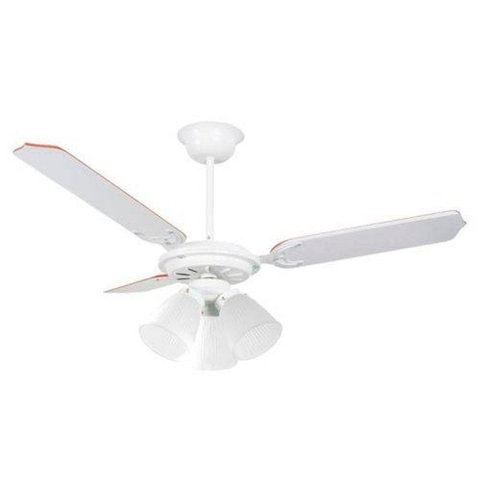 Ventilador de Teto Il-39 3 Tulipas E-27 3 Pás Reversíveis (Branco / Mogno) 220V Branco
