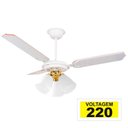 Ver imagem 3 de Ventilador De Teto Il-40 3 Tulipas 3 Pas Kit Lustre Dourado 220v Branco