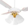 Ventilador De Teto Il-40 3 Tulipas 3 Pas Kit Lustre Dourado 220v Branco - 1