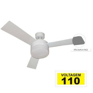 Ventilador Hl-70 com Controle de Parede 2 Lâmpadas E-27 3 Pás Dupla Face (Branco/Cinza) 110V