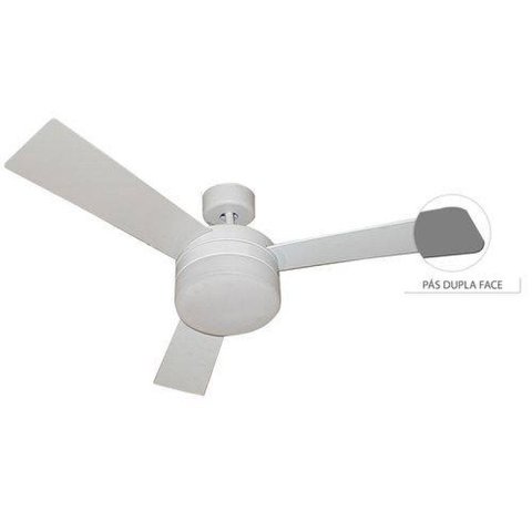 Ventilador Hl-70 com Controle de Parede 2 Lâmpadas E-27 3 Pás Dupla Face (Branco/Cinza) 220V