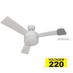 Ventilador Hl-70 com Controle de Parede 2 Lâmpadas E-27 3 Pás Dupla Face (Branco/Cinza) 220V - 5