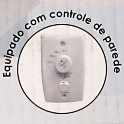 Ventilador Hl-71 com Controle de Parede 2 Lâmpadas E-27 3 Pás Dupla Face (Mogno/Cinza) 110V - 4