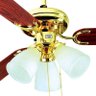Ventilador de Teto Hl-43 3 Tulipas E-27 3 Pás Reversíveis (Mogno / Cerejeira) Dourado 110V Ou 220V - 5