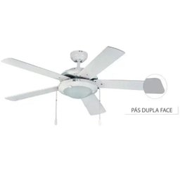 Ventilador de Teto Hl-53 2 Soq E-27 5 Pás Reversíveis (Cinza / Branco) Branco 110V - 4 Ventilador de Teto Hl-53 2 Soq E-27 5 Pás Reversíveis (Cinza / Branco) Branco 110V - 4