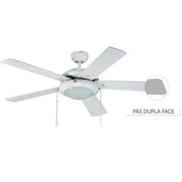 Ventilador de Teto Hl-53 2 Soq E-27 5 Pás Reversíveis (Cinza / Branco) Branco 110V - 1 Ventilador de Teto Hl-53 2 Soq E-27 5 Pás Reversíveis (Cinza / Branco) Branco 110V - 1