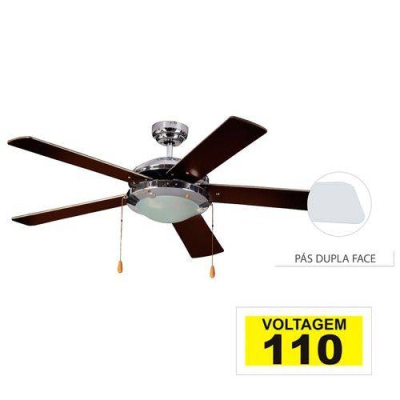 Ventilador De Teto Hl Soq E P S Revers Veis Cinza Imbuia Escovado V Home Line