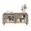Ver imagem 6 de Buffet Aparador 4 Portas 160cm Pés de Madeira Chanfrado Mica L04 - D'rossi Jequitibá/off White