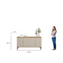 Ver imagem 5 de Buffet Aparador 4 Portas 160cm Pés de Madeira Chanfrado Mica L04 - D'rossi Jequitibá/off White