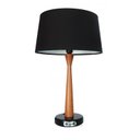 Ver imagem 1 de Abajur Eleganta Natural com Preto, com Carregador Usb