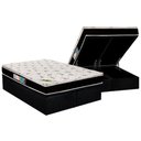 Ver imagem 1 de Cama Box Baú Queen: Colchão Ortopédico Luckspuma D33 / AG65 Aspen Super Firme + Base CRC Suede Black