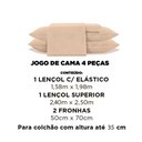 Ver imagem 7 de Jogo de Cama Queen 4 Peças Jolitex Ternille 300 Fios Toque de Seda - Bege