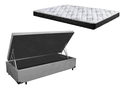 Ver imagem 1 de Cama Box Baú Solteiro Colchão Mola Ensacada Belos Sonhos + Box Suede 61x88x188:cinza