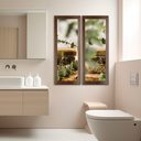 Ver imagem 2 de 2 Quadros Decorativos Banheiro Social Lavabo Toalete Sabonete Tons de Verde 20x60cm