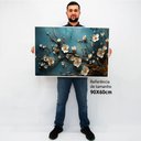 Ver imagem 2 de Quadro Decorativo Floral Luxo Flores Clássicas em Moldura Caixa Tacolado Moldura Caixa 3cm Preta sem