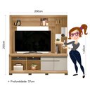 Ver imagem 3 de Estante Home Theater Canela para TVs até 65 polegadas Línea Brasil.