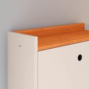 Ver imagem 4 de Kit Quarto Sapateira 3 Gavetas Basculantes Off White/Cinamomo e Mesinha Pequena Nicho Cinza/Cinamomo