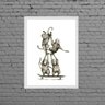 Quadro Macaquinhos No Skate 45x34cm - com vidro:Madeira preta - 1