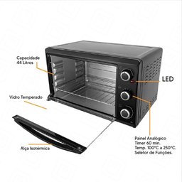 Forno Elétrico Britânia Bfe44p 44l Bancada 2 Resistências 1500w-127v - 3