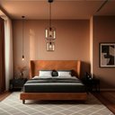 Ver imagem 1 de Cama Japonesa com Cabeceira Corea Casal Courino Caramelo - Sallar Home