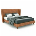 Ver imagem 2 de Cama Japonesa com Cabeceira Corea Casal Courino Caramelo - Sallar Home