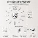 Ver imagem 7 de Relógio de Parede 3D Diy sem Moldura Espelhado Prata Movimento Silencioso Yeet