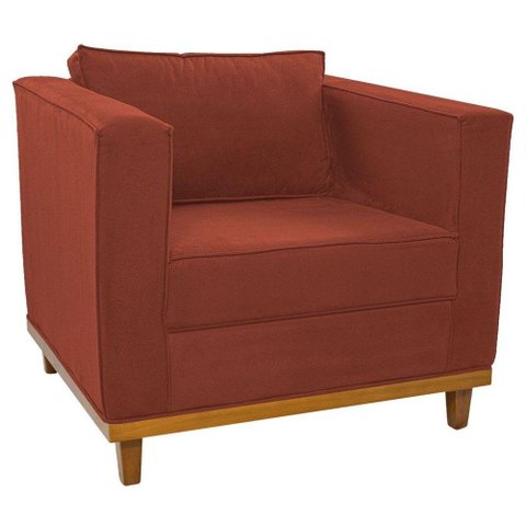 Poltrona Decorativa Europa Suede Terracota
