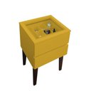 Ver imagem 1 de Mesa de Cabeceira Penteadeira Mesa Lateral de Apoio Amarelo Laca