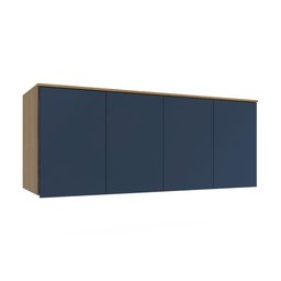 Armário Aéreo 4 Portas Kappesberg Adapt Nogueira/azul Profundo 175cm - 1