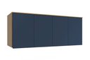 Ver imagem 1 de Armário Aéreo 4 Portas Kappesberg Adapt Nogueira/azul Profundo 175cm