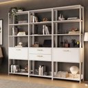 Ver imagem 5 de Estante de Escritório Modulada 2 Portas 2 Gavetas 219cm Texas Multimóveis Mp6060 Branco
