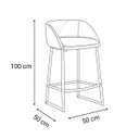 Ver imagem 2 de Banqueta Alta Bistrô Bancada Premium Industrial Corino Monacô - Paraná Metal:preto