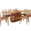 Ver imagem 2 de Conjunto para Sala de Jantar com 8 Cadeiras Pitanga Marrom/Cinamomo/Kaki