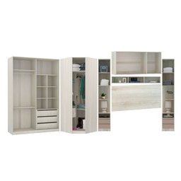 Guarda Roupa Casal de Canto Vidro Reflecta 9 Portas Legno Crema Connect Prime Plus Luciane Móveis - 2