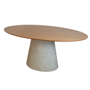 Ver imagem 2 de Mesa de Jantar Cone Oval 198x122 Cm Base Cimento Concreto Tampo Freijó Linn Design Decor Mesa de Jan